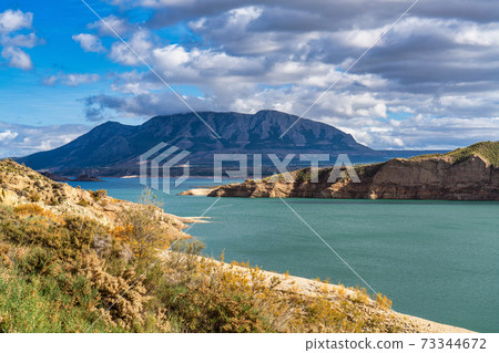 Embalse de Negratin reservoir lake in Sierra Nevada National Park in Spain 73344672