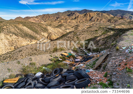 Tabernas desert, Desierto de Tabernas near Almeria, andalusia region, Spain 73344696