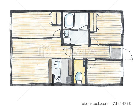 3KDK floor plan color 3KDK floor plan color 73344738