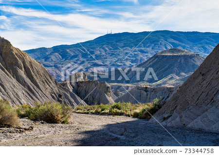Tabernas desert, Desierto de Tabernas near Almeria, andalusia region, Spain 73344758