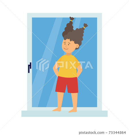 Rules of childrens safety in everyday life, flat vector illustration isolated. 73344864