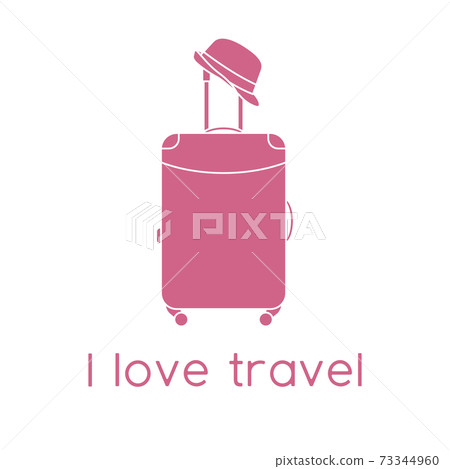 Vector illustration Suitcase Sun hat Travel Summer Vector illustration Suitcase Sun hat Travel Summer 73344960