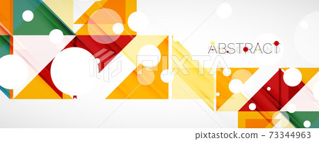 Geometric abstract background. Techno color triangle shapes. Vector illustration for covers, banners, flyers and posters and other designs 73344963