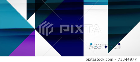 Geometric abstract background. Techno color triangle shapes. Vector illustration for covers, banners, flyers and posters and other designs 73344977