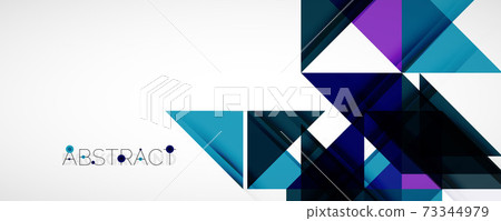 Set of vector triangle geometric backgrounds. Vector illustration for covers, banners, flyers and posters and other designs 73344979