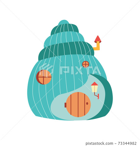 Fancy fairy tale house of gnome or elf cartoon vector illustration isolated. Fancy fairy tale house of gnome or elf cartoon vector illustration isolated. 73344982