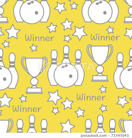 Vector Seamless pattern Bowling Sport Game Winner 73345043