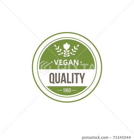Quality badge for vegan organic products a vector illustration. 73345044