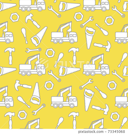 Vector seamless pattern kid toys Car, tools Vector seamless pattern kid toys Car, tools 73345068