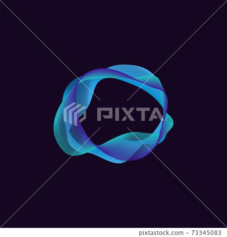 Music circle waves decorative element, realistic vector illustration isolated. 73345083