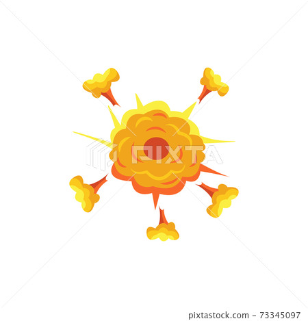 Explosive bomb, atomic or cosmic blast a flat cartoon vector illustration Explosive bomb, atomic or cosmic blast a flat cartoon vector illustration 73345097