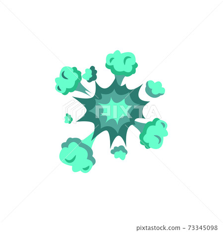 Green neon boom effect of exploding bomb cartoon vector illustration isolated. Green neon boom effect of exploding bomb cartoon vector illustration isolated. 73345098