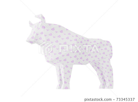 Polygonal White Bull with geometric ornament, folded paper animal figurine, a symbol of the new year 2021, 3d render Polygonal White Bull with geometric ornament, folded paper animal figurine, a symbol of the new year 2021, 3d render 73345337