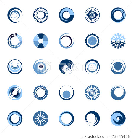 Design elements set. Abstract blue icons. - Stock Illustration ...