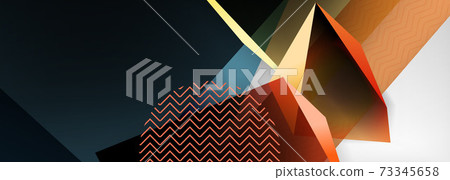 Low poly 3d geometric shapes, minimal abstract background. Vector illustrations for covers, banners, flyers and posters and other 73345658
