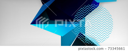 Low poly 3d geometric shapes, minimal abstract background. Vector illustrations for covers, banners, flyers and posters and other 73345661
