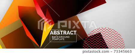 Low poly 3d geometric shapes, minimal abstract background. Vector illustrations for covers, banners, flyers and posters and other 73345663