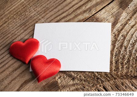 Valentines day card and hearts 73346649