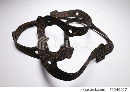 Automatic transmission oil pan gasket. auto parts for auto undercarriage on gray background 73346957