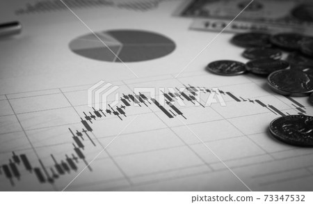 蠟燭和外幣，日元圖，外匯，金融金融，經濟資產管理 73347532