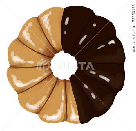 Donut chocolate French cruller 73350138