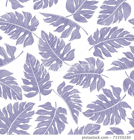 Seamless pattern of abstract tropical plants, 73350280