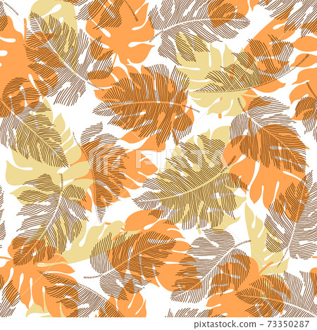 Seamless pattern of abstract tropical plants, Seamless pattern of abstract tropical plants, 73350287