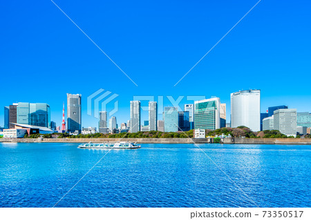 Tokyo cityscape (Tokyo Tower, Shiodome buildings) 73350517