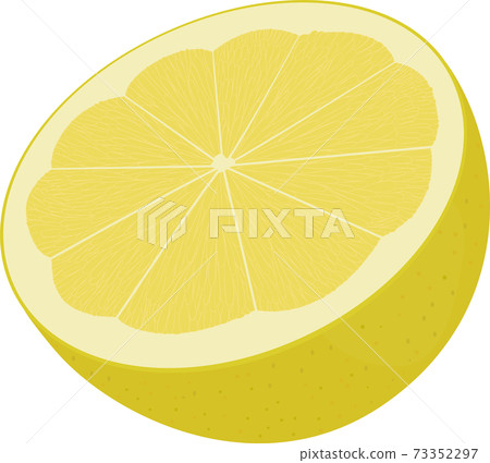 half of  yellow lemon isolated on white 73352297