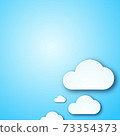vector paper of white cloud on clear blue sky with copy space for web, internet, or copy space, blank concept in business nature travel presentation 73354373