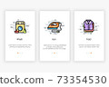 Onboarding screens design in Laundry and washer concept. Modern and simplified vector illustration, Template for mobile apps. 73354530