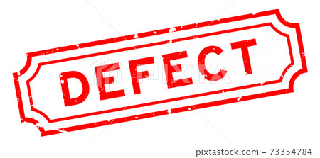 Grunge red defect word square rubber seal stamp on white background 73354784