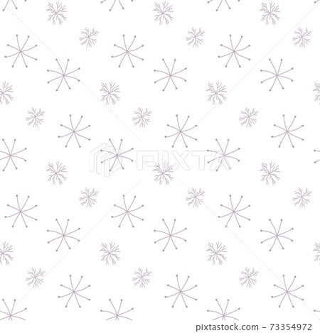 Seamless pattern of large and small snowflakes on a transparent background. 73354972