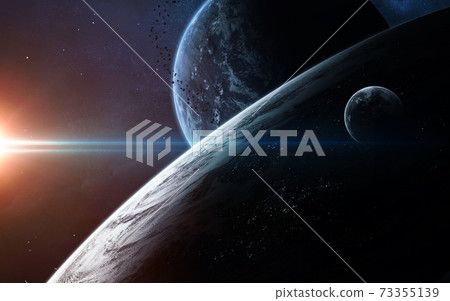 Universe scene with planets 73355139