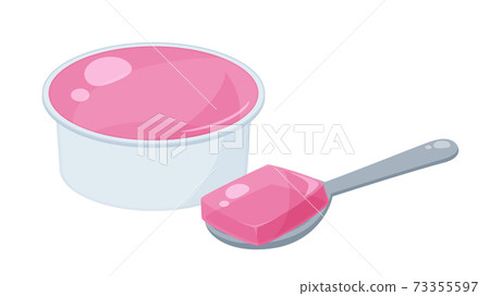 Illustration of swallowing_slice jelly 73355597