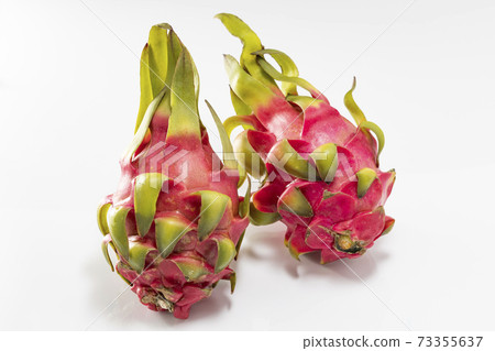 Dracon fruit with red flesh on a white background 73355637