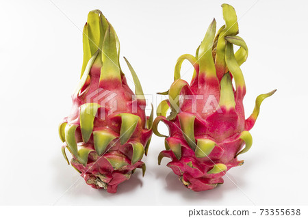 Dracon fruit with red flesh on a white background 73355638