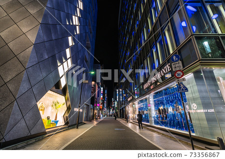 1月7日，日本東京，銀座，西第五大道等東京城市景觀的視圖（再次緊急聲明） 73356867