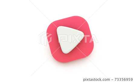 Play red icon shape symbol. 3D rendering Play red icon shape symbol. 3D rendering 73356959