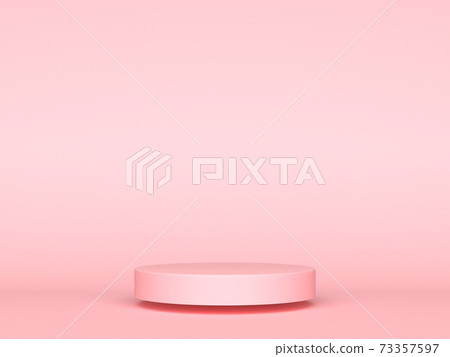Pink geometric 3d product display background concept, abstract podium cylinder. 3d rendering 73357597