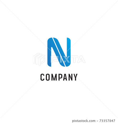 Letter N Alphabetic Logo Design Template,... - Stock Illustration ...