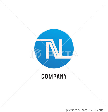 Letter N Alphabetic Logo Design Template,... - Stock Illustration ...