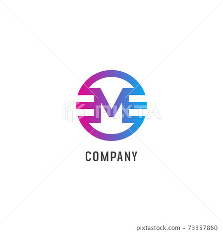 Letter M Alphabetic Logo Design Template,EM - Stock Illustration  [73357860] - PIXTA