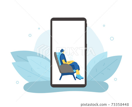 Podcast vector concept. Girl with audio stuff. Podcast vector concept. Girl with audio stuff. 73358448