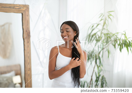 Beauty salon at home during covid-19 lockdown 73359420