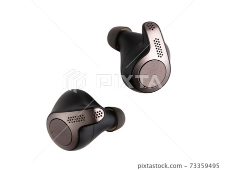 Wireless headphones on a white background. Wireless headset closeup isolated on white background. 73359495