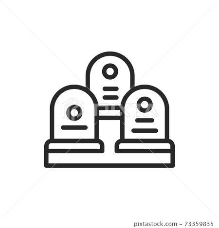 Cemetery color line icon. Isolated vector element. Cemetery color line icon. Isolated vector element. 73359835
