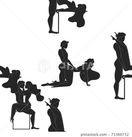 Kama Sutra, seamless pattern, design, poster, fabric. Kamasutra, sketchy poses for making love. Set. Kama Sutra, seamless pattern, design, poster, fabric. Kamasutra, sketchy poses for making love. Set. 73360732