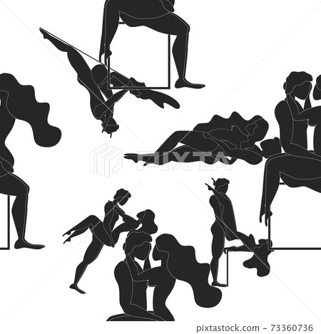 Kama Sutra, seamless pattern, design, poster, fabric. Kamasutra, sketchy poses for making love. Set. Kama Sutra, seamless pattern, design, poster, fabric. Kamasutra, sketchy poses for making love. Set. 73360736