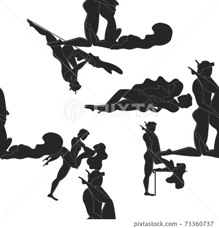 Kama Sutra, seamless pattern, design, poster, fabric. Kamasutra, sketchy poses for making love. Set. Kama Sutra, seamless pattern, design, poster, fabric. Kamasutra, sketchy poses for making love. Set. 73360737